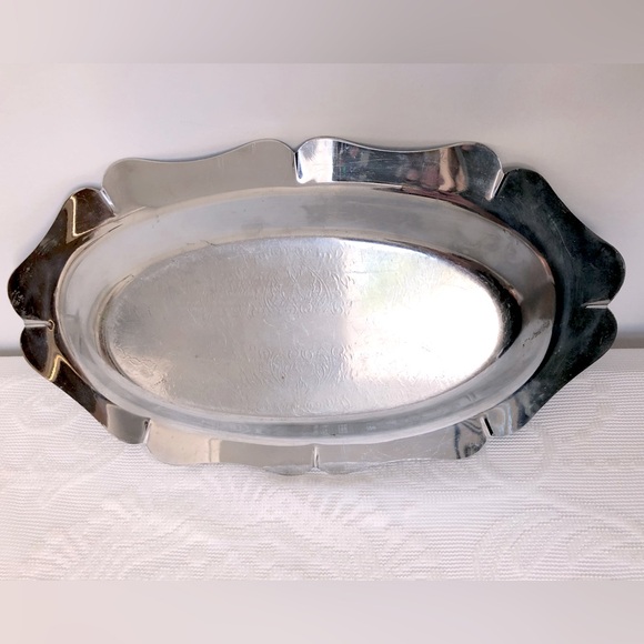 Vintage Silver Fluted Tray - Picture 3 of 3